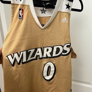 Vintage Adidas NBA Washington Wizards Gilbert Arenas Gold Jersey (Size Medium)